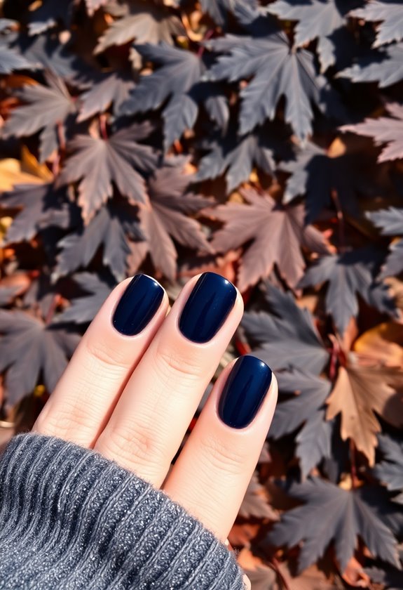 Navy Blue Maple Leaves