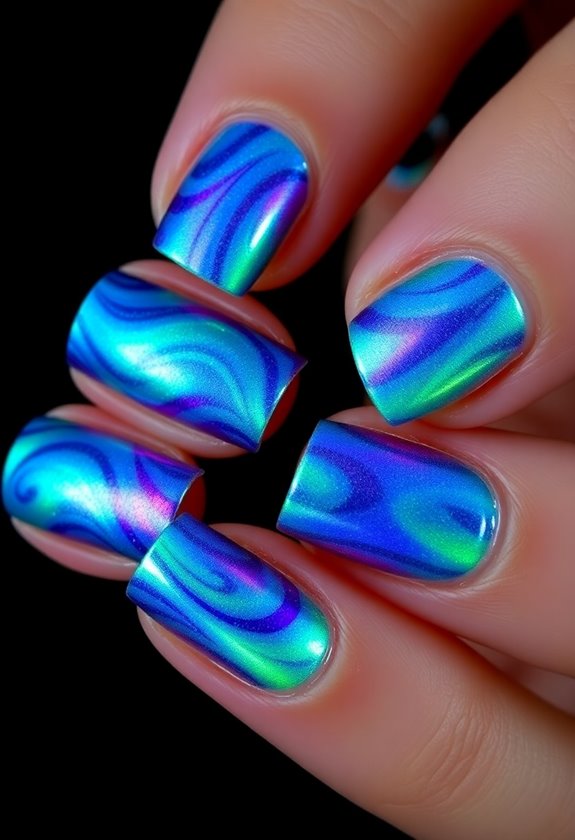 Northern Lights Dance Nails