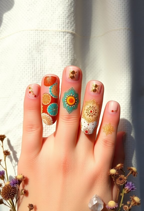 Boho Abstract Design Nails